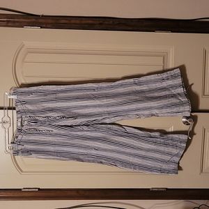 Wide leg striped pants